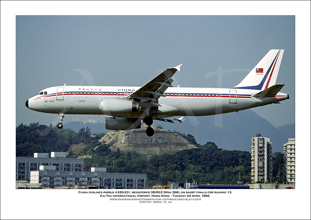 3B-RGZ - China Airlines Airbus A320-231  (Msn 386) - 01