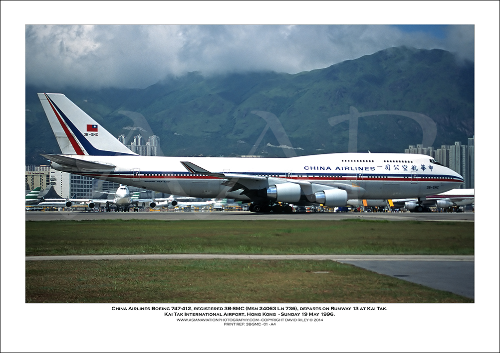3B-SMC- China Airlines Boeing 747-412  (Msn 24063 Ln 736) - 01