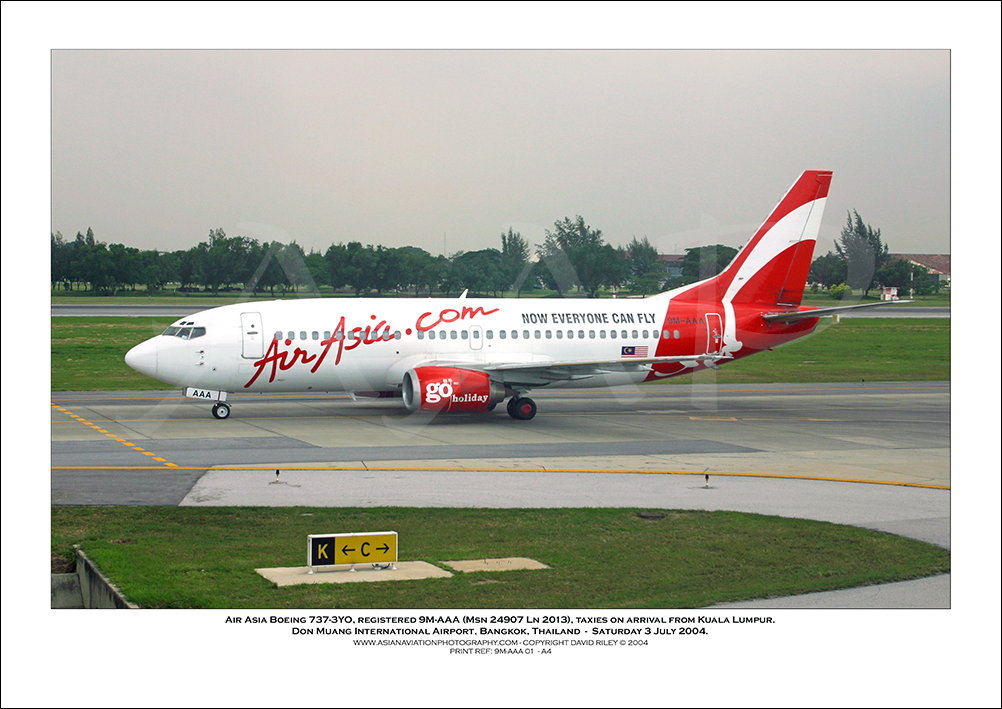 9M-AAA - Air Asia Boeing 737-3YO  (Msn 24907 Ln 2013) - 01