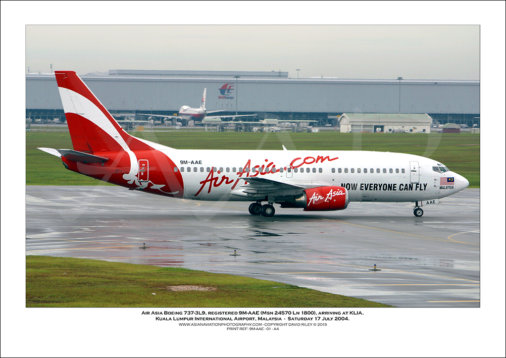9M-AAE - Air Asia Boeing 737-3L9  (Msn  24570 Ln 1800) - 01