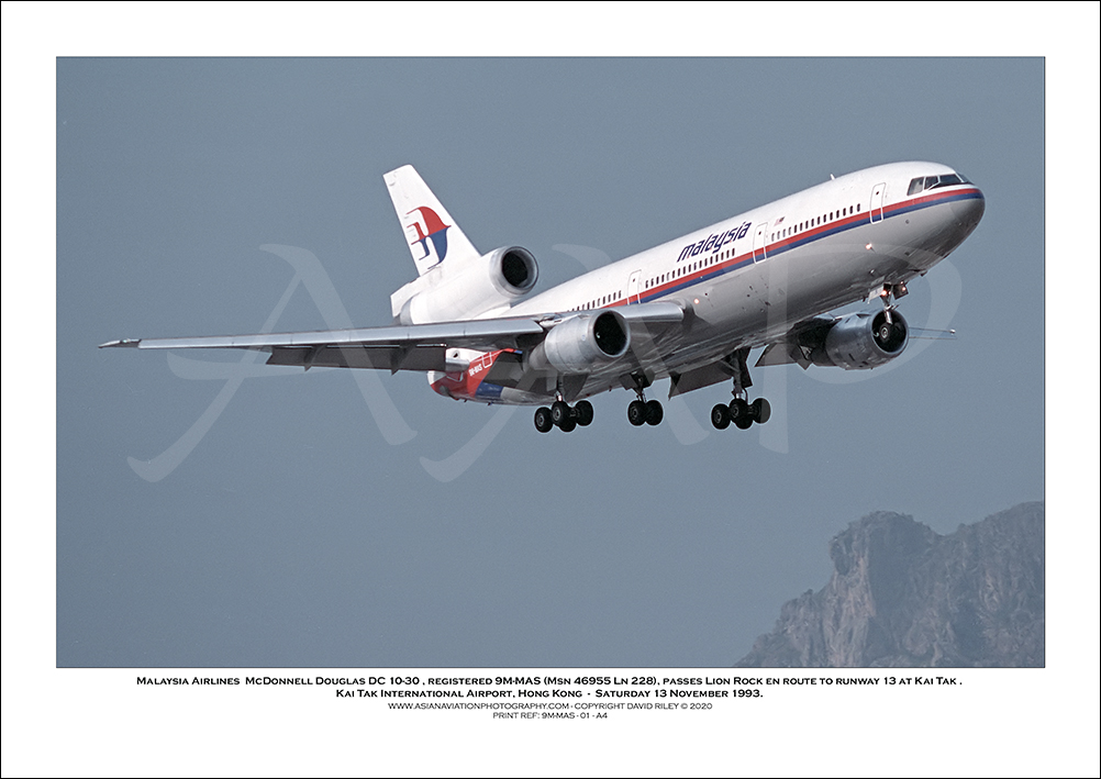 9M-MAS - Malaysia Airlines McDonnell Douglas DC 10-30  (Msn 46955 Ln 228) - 01