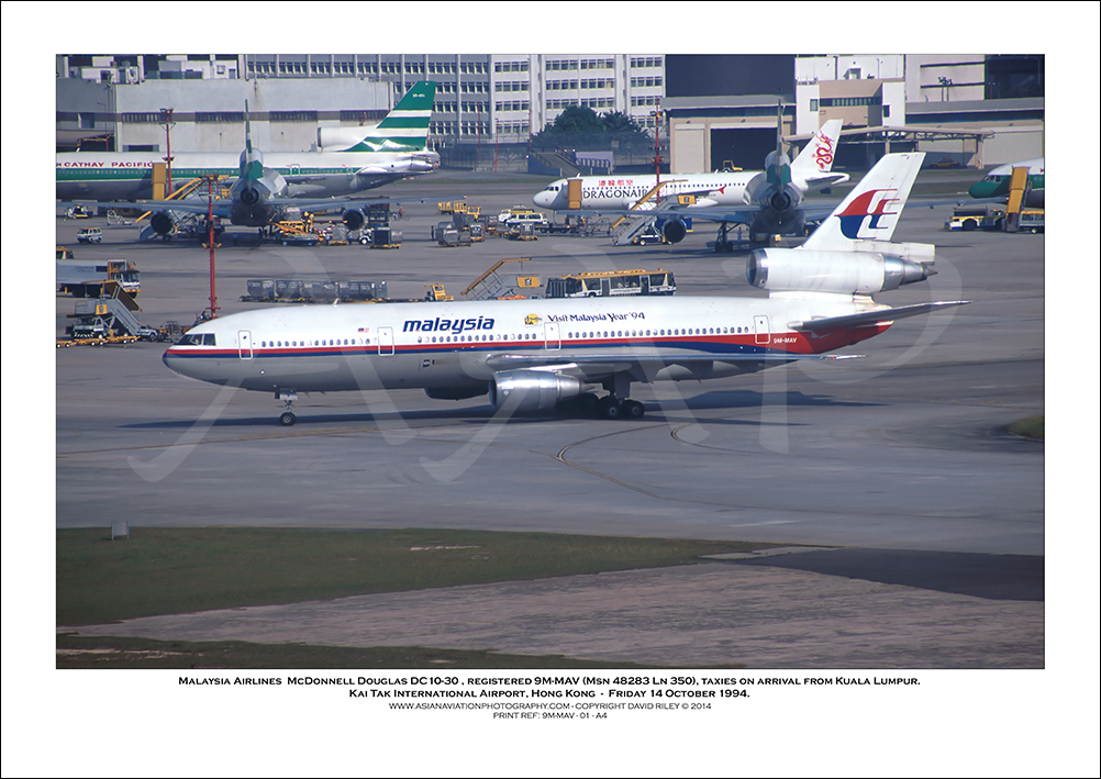 9M-MAV - Malaysia Airlines McDonnell Douglas DC 10-30  (Msn 48283 Ln 350) - 01
