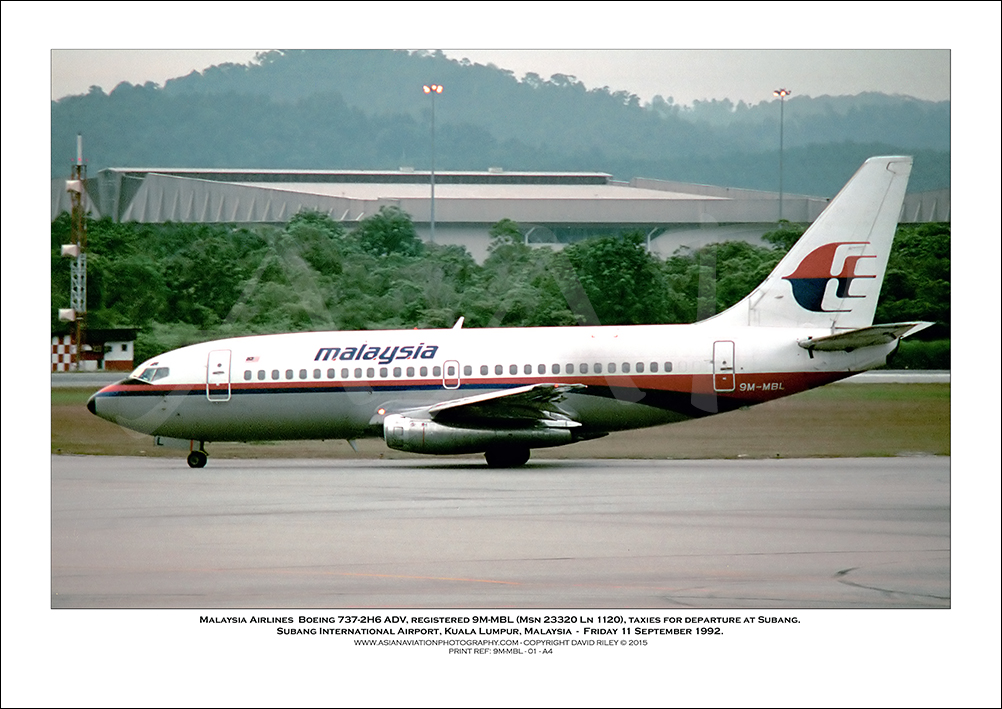 9M-MBL - Malaysia Airlines  Boeing 737-2H6 ADV  (Msn 23320 Ln 1120) - 01