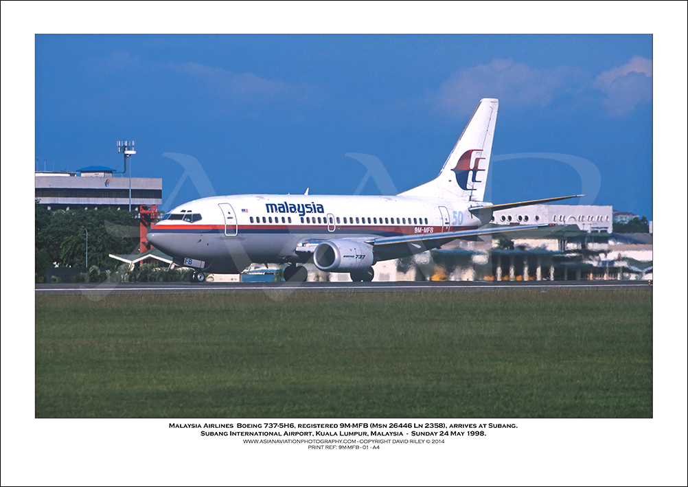 9M-MFB - Malaysia Airlines  Boeing 737-5H6  (Msn 26446 Ln 2358) - 01