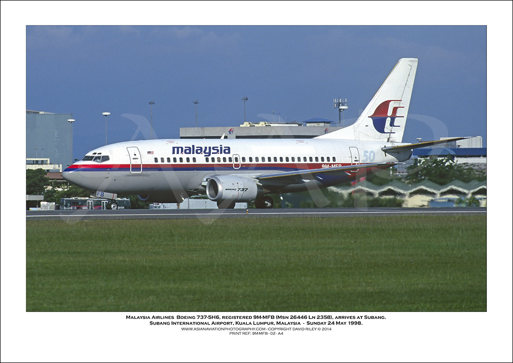 9M-MFB - Malaysia Airlines  Boeing 737-5H6  (Msn 26446 Ln 2358) - 02