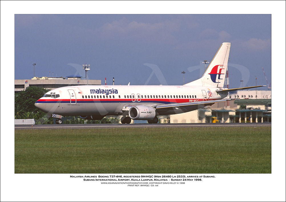9M-MQC - Malaysia Airlines  Boeing 737-4H6  (Msn 26460 Ln 2533) - 03
