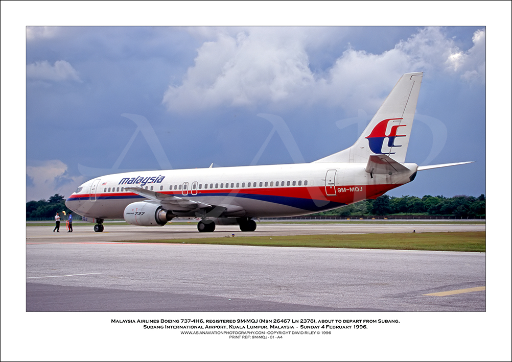 9M-MQJ - Malaysia Airlines  Boeing 737-4H6  (Msn 26467 Ln 2378) - 01