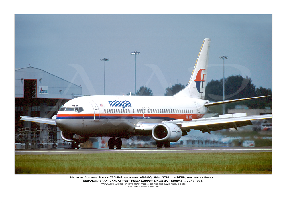 9M-MQL - Malaysia Airlines  Boeing 737-4H6  (Msn 27191 Ln 2676) - 03