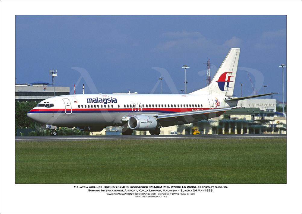 9M-MQM - Malaysia Airlines  Boeing 737-4H6  (Msn 27306 Ln 2685) - 01