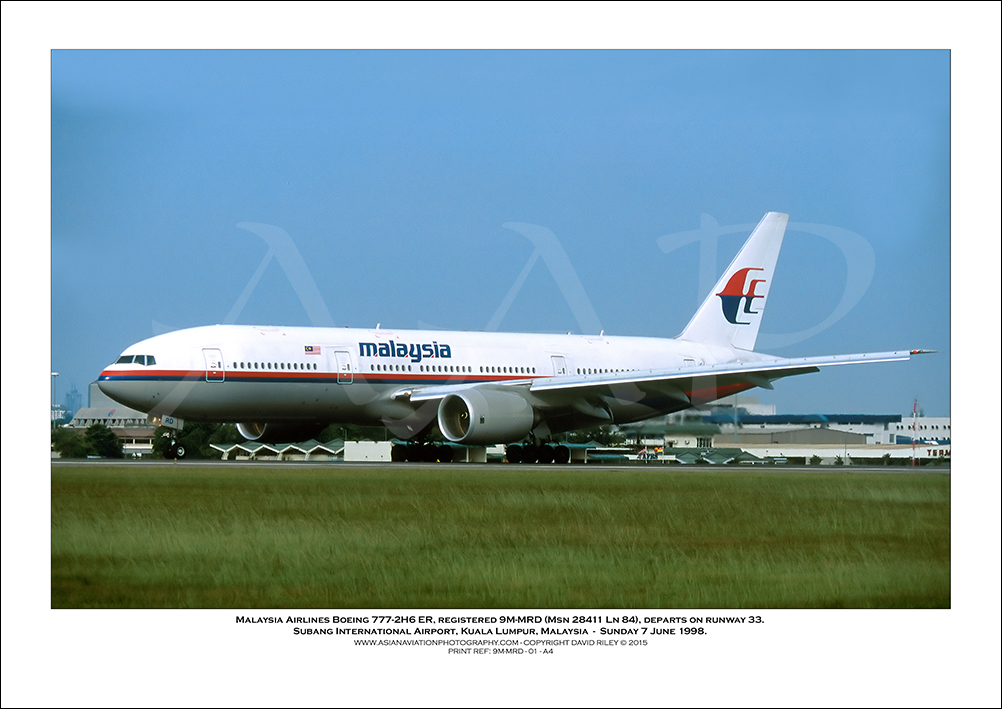 9M-MRD - Malaysia Airlines Boeing 777-2H6 ER  (Msn 28411 Ln 84) - 01