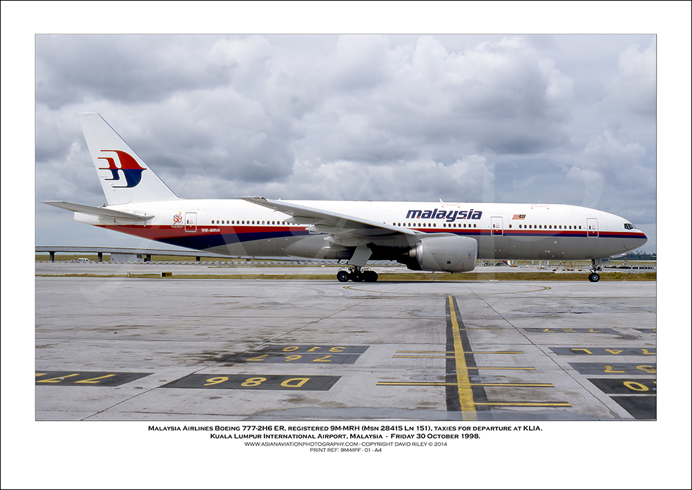 9M-MRH - Malaysia Airlines Boeing 777-2H6 ER  (Msn 28415 Ln 151) - 01