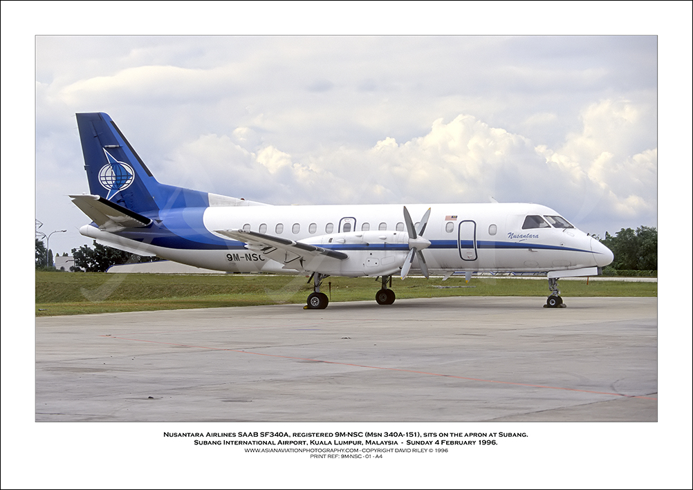 9M-NSC - Nusantara Airlines SAAB SF340A   (Msn340A-151) - 01