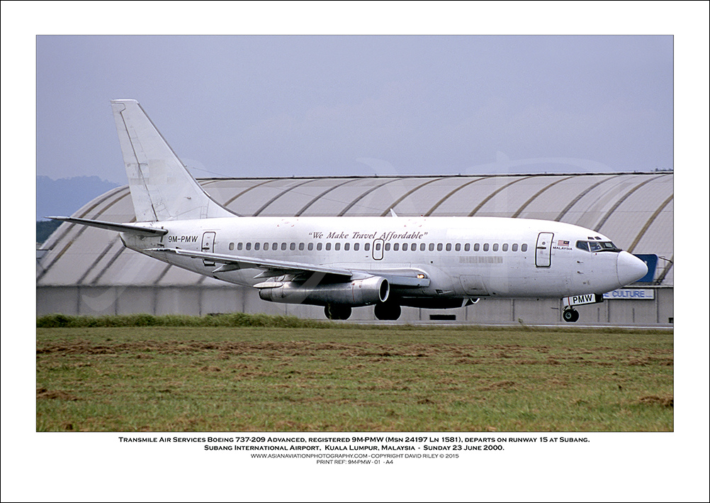 9M-PMW - Transmile Air Services Boeing 737-209 Advanced  (Msn 24197 Ln 1581) - 01