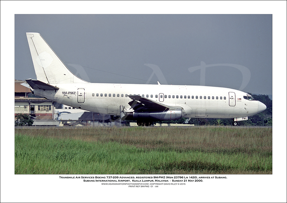 9M-PMZ - Transmile Air Services Boeing 737-2X6 C Advanced  (Msn 23796 Ln 1420) - 01
