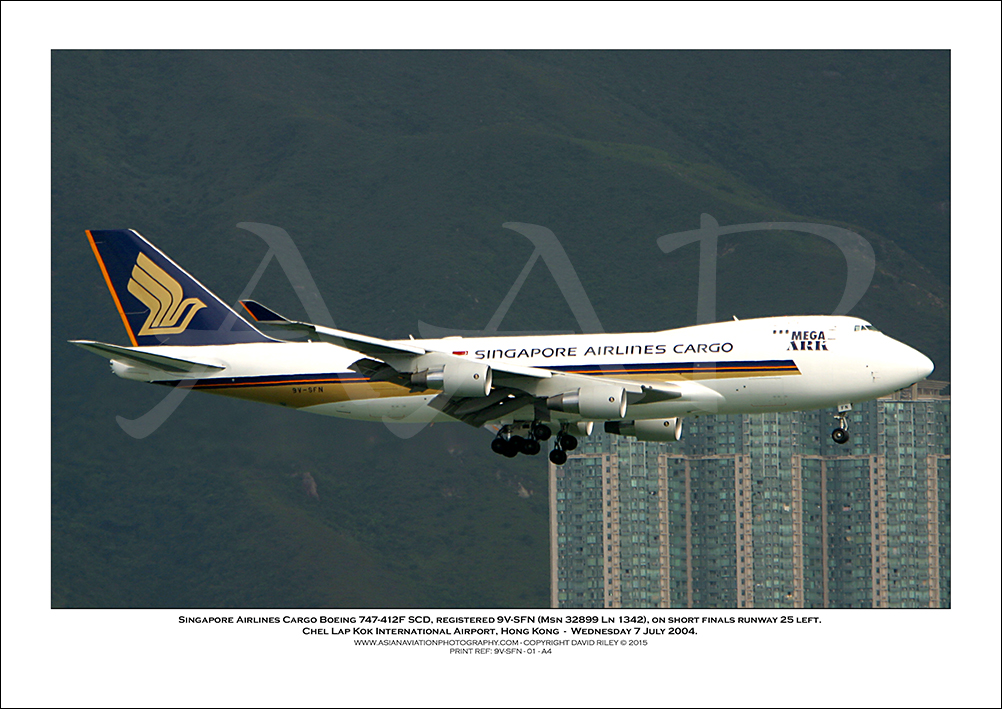 9V-SFN -Singapore Airlines Cargo Boeing 747-412F SCD (Msn 32899 Ln 1342) - 01