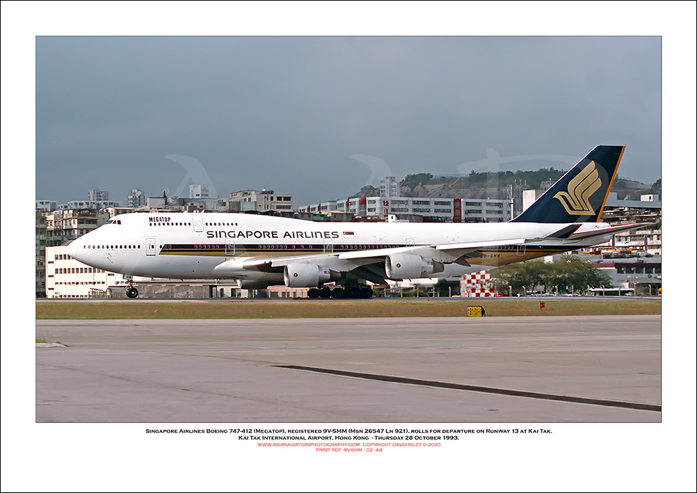 9V-SMM - Singapore Airlines  Boeing 747-412  (Msn 26547 Ln 921) - 02