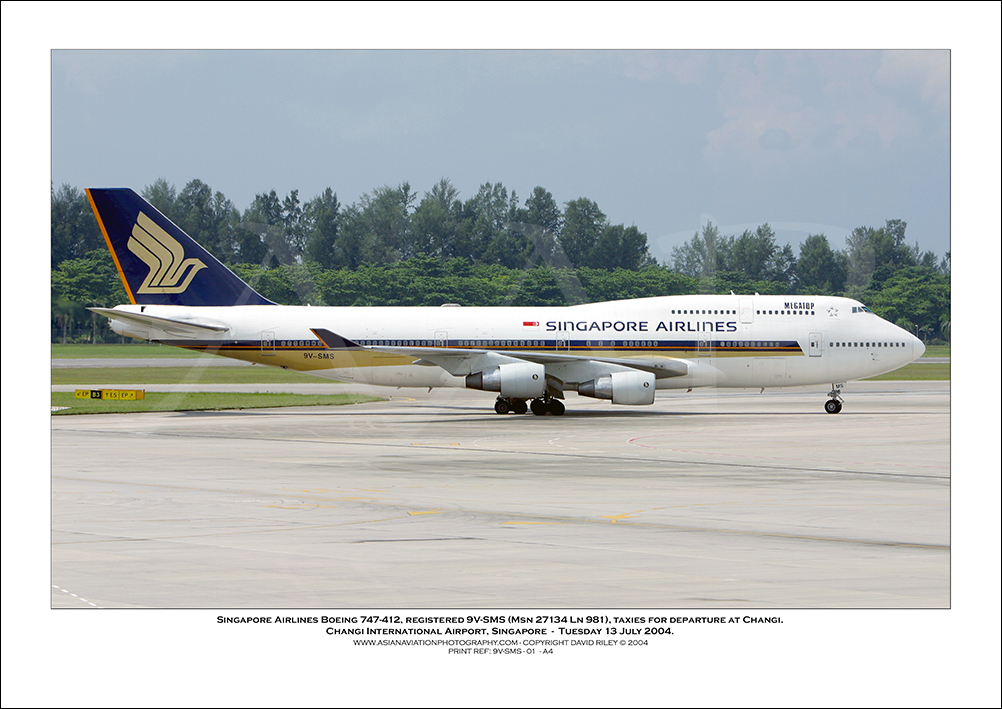 9V-SMS - Singapore Airlines  Boeing 747-412  (Msn 27134 Ln 981) - 01