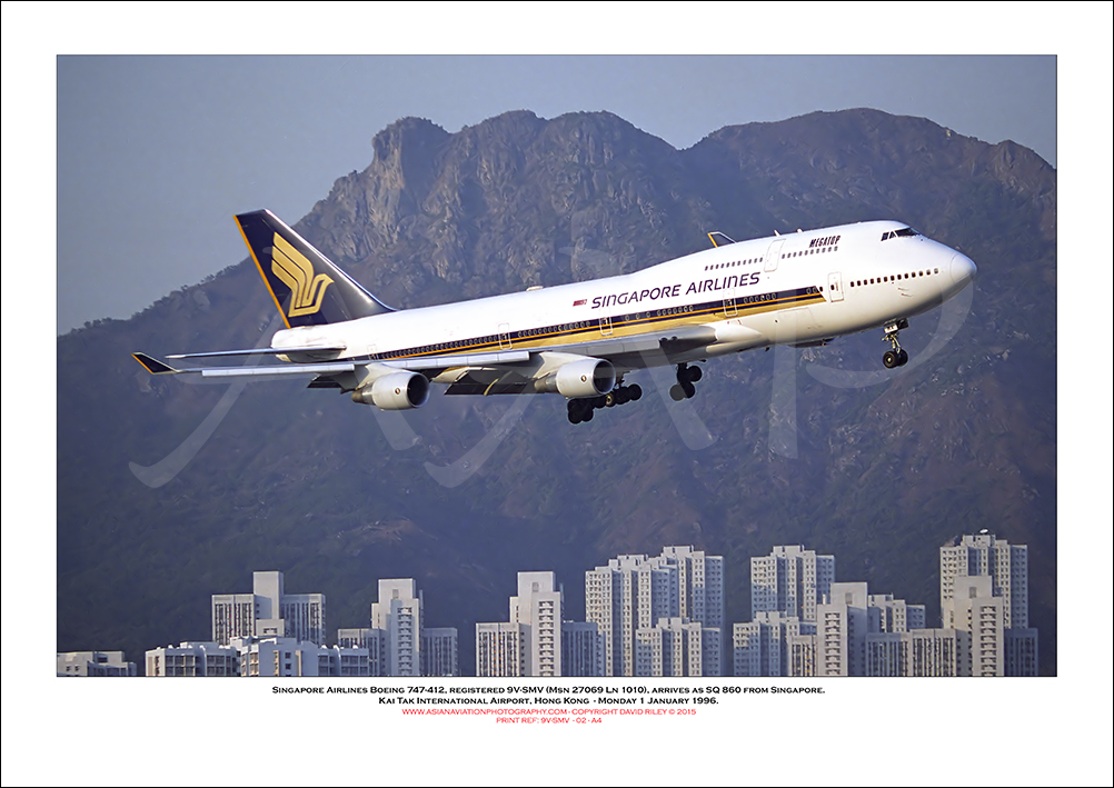 9V-SMV - Singapore Airlines  Boeing 747-412  (Msn 27069 Ln 1010) - 02