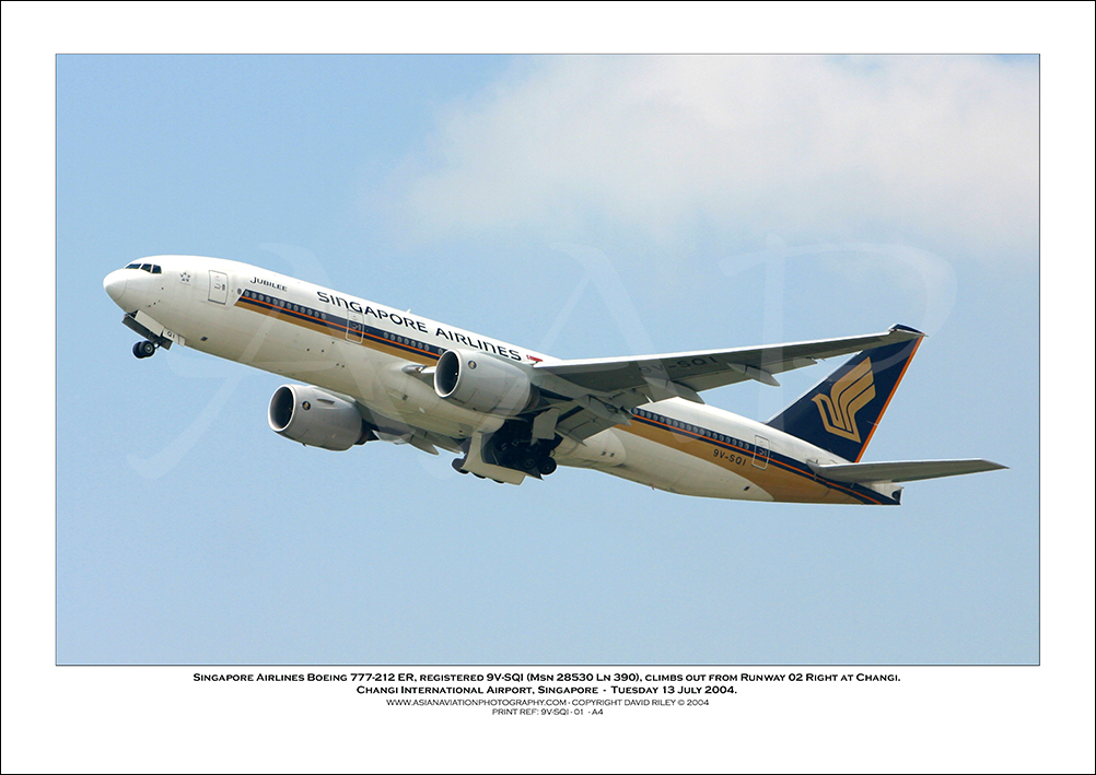 9V-SQI - Singapore Airlines  Boeing 777-212 ER (Msn 28530 Ln 390) - 01
