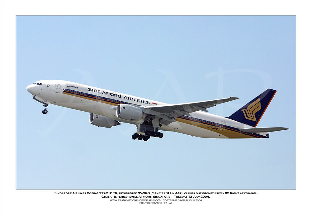 9V-SRO - Singapore Airlines  Boeing 777-212 ER (Msn 32321 Ln 44) - 02