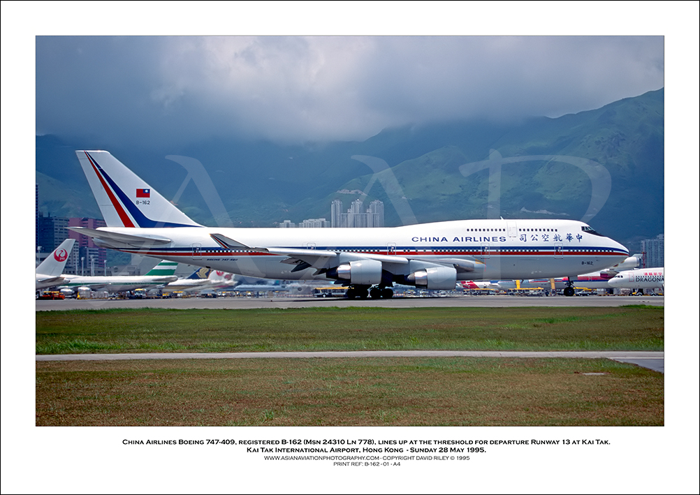 B-162- China Airlines Boeing 747-409  (Msn 24310 Ln 778) - 01