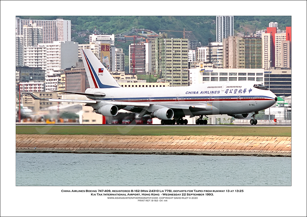 B-162- China Airlines Boeing 747-409  (Msn 24310 Ln 778) - 04