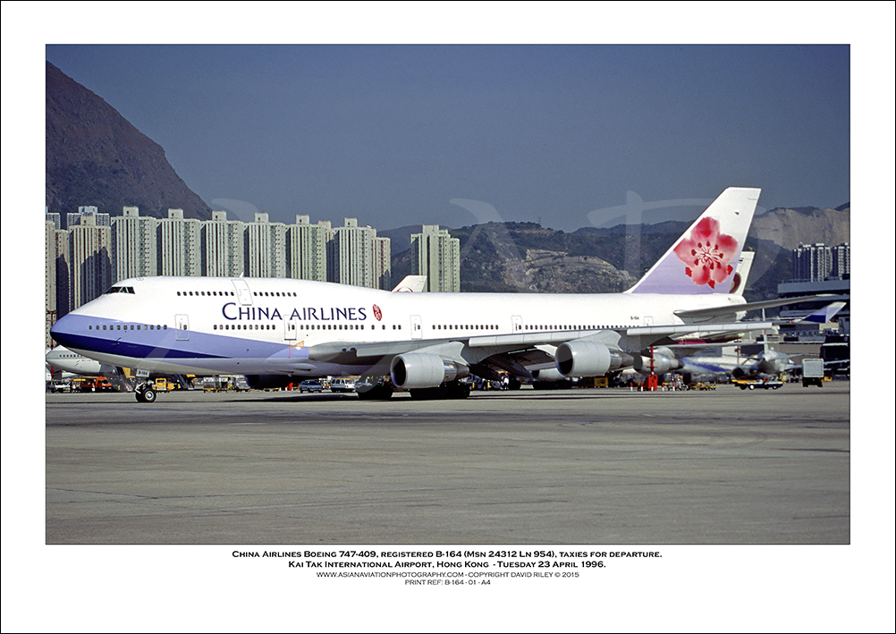 B-164- China Airlines Boeing 747-409  (Msn 24312 Ln 954) - 02