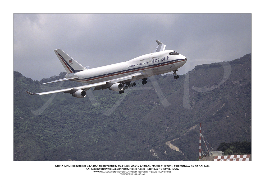 B-164- China Airlines Boeing 747-409  (Msn 24312 Ln 954) - 03