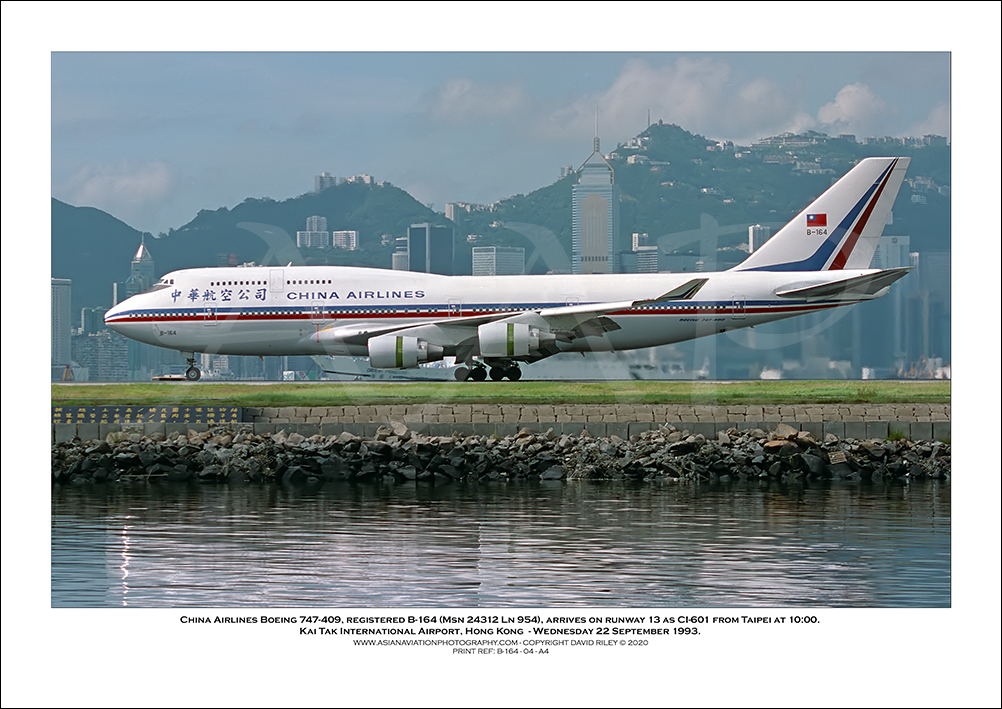 B-164- China Airlines Boeing 747-409  (Msn 24312 Ln 954) - 04
