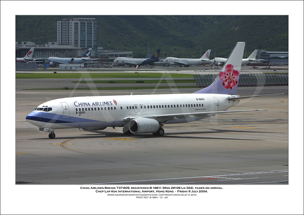 B-18611 - China Airlines Boeing 737-809  (Msn 29106 Ln 302) - 01