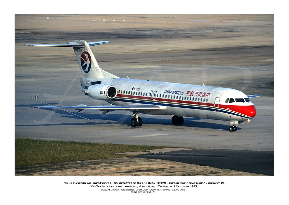 B-2232 - China Eastern Airlines Fokker 100  (Msn 11389) - 01