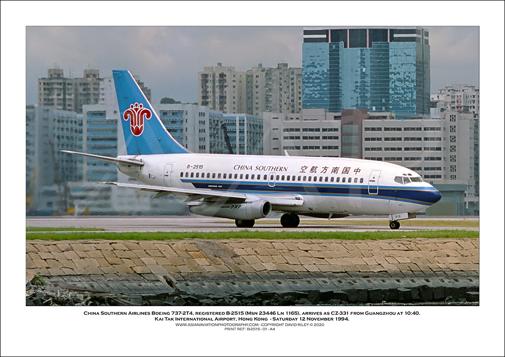 B-2515 - China Southern Airlines Boeing 737-2T4  (Msn 23446 Ln 1165) - 01