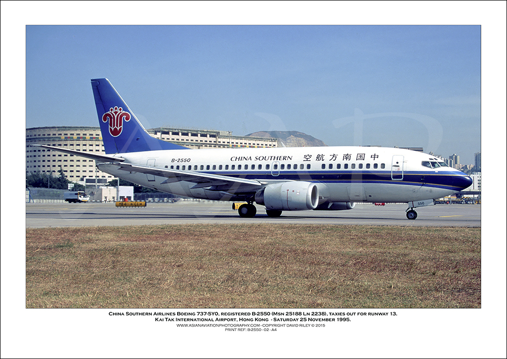 B-2550 - China Southern Airlines Boeing 737-5Y0  (Msn  25188 Ln 2238) - 02