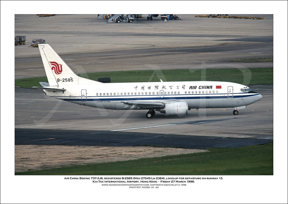 B-2585 - Air China Boeing 737-3J6  (Msn 27045 Ln 2384) - 01