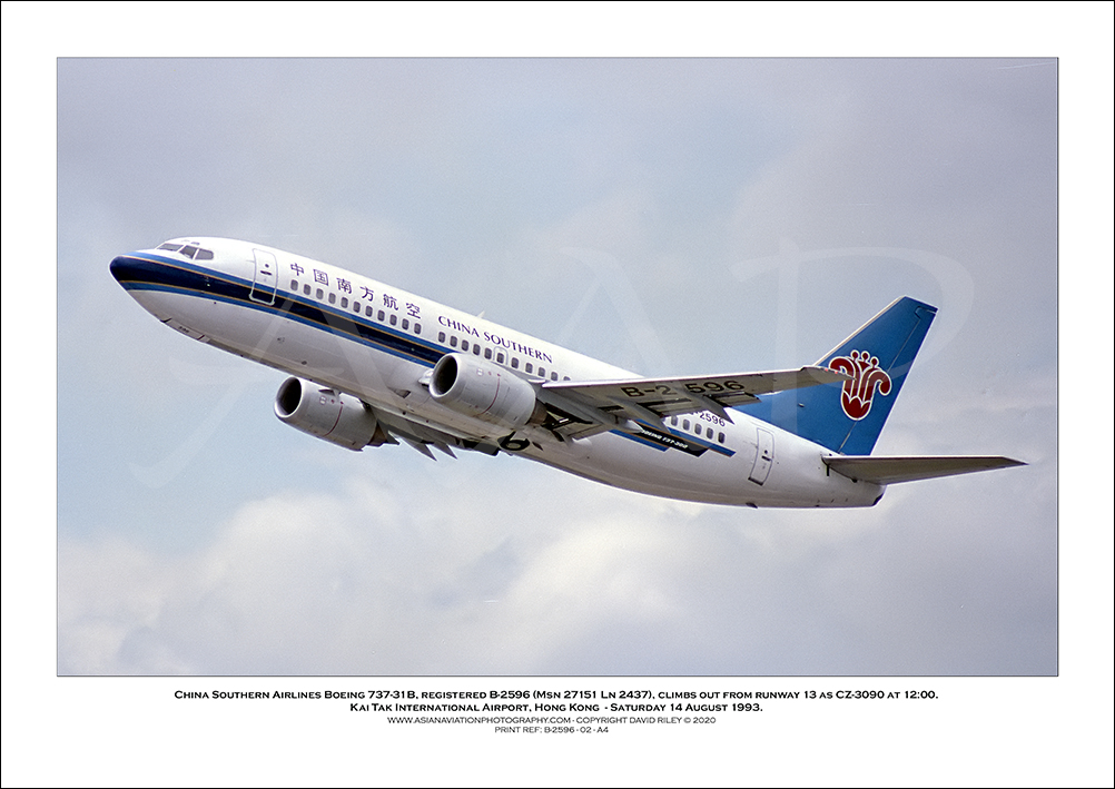 B-2596 - China Southern Airlines Boeing 737-31B  (Msn  27151 Ln 2437) - 02