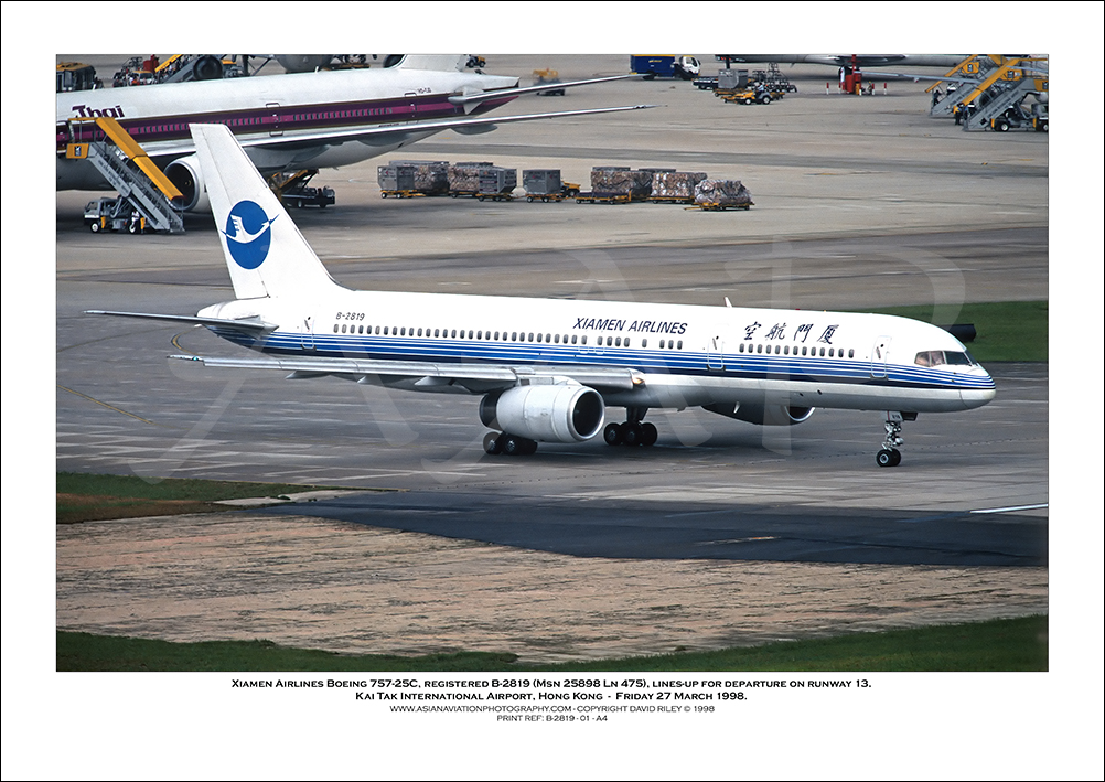 B-2819 - Xiamen Airlines Boeing 757-25C  (Msn 25898 Ln 475) - 01