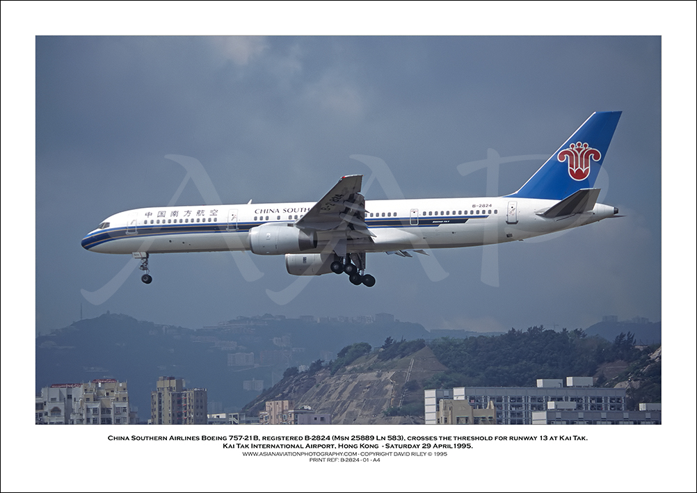 B-2824 - China Southern Airlines Boeing 757-21B  (Msn 25889 Ln 583) - 01