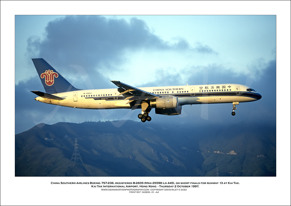 B-2835 - China Southern Airlines Boeing 757-236  (Msn 25598 Ln 445) - 01
