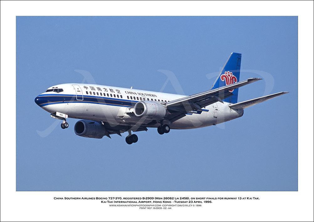 B-2909 - China Southern Airlines Boeing 737-3Y0  (Msn 26082 Ln 2456) - 02