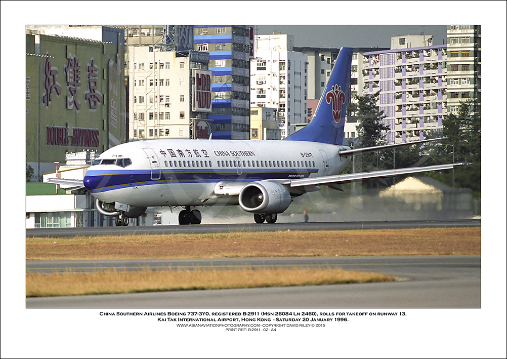 B-2911 - China Southern Airlines Boeing 737-3Y0  (Msn 26084 Ln 2460) - 02