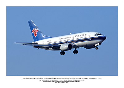 B-2915 - China Southern Airlines Boeing 737-5Y0  (Msn 26101 Ln 2544) - 01