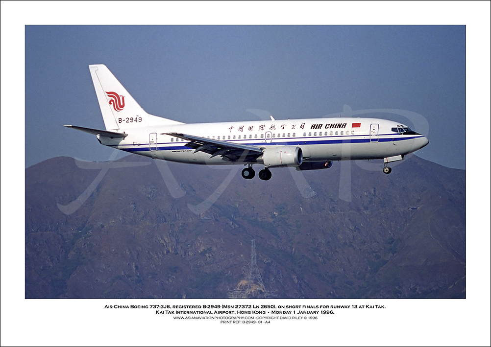 B-2949 - Air China Boeing 737-33A  (Msn 27372 Ln 2650) - 01