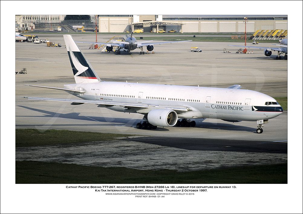 B-HNB- Cathay Pacific Boeing 777-267  (Msn  27266 Ln 18) - 01