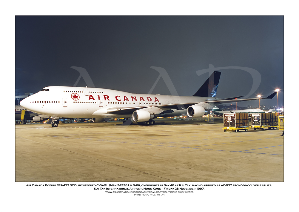 C-GAGL - Air Canada Boeing 747-433 SCD  (Msn 24998 Ln 840) - 01
