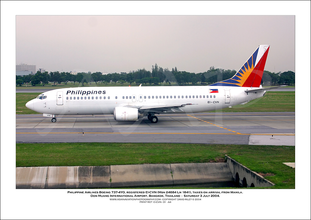 EI-CVN - Philippine Airlines Boeing 737-4YO  (Msn 24684 Ln 1841) - 01