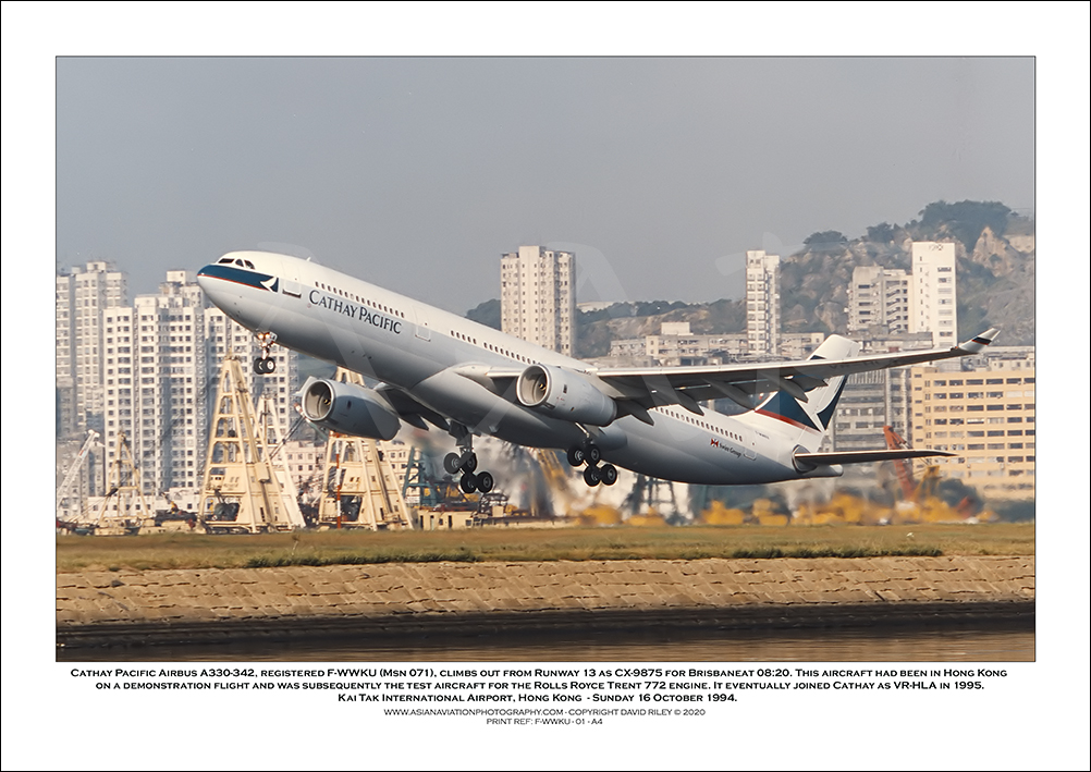 F-WWKU- Cathay Pacific Airbus A330-342  (Msn 71) - 01