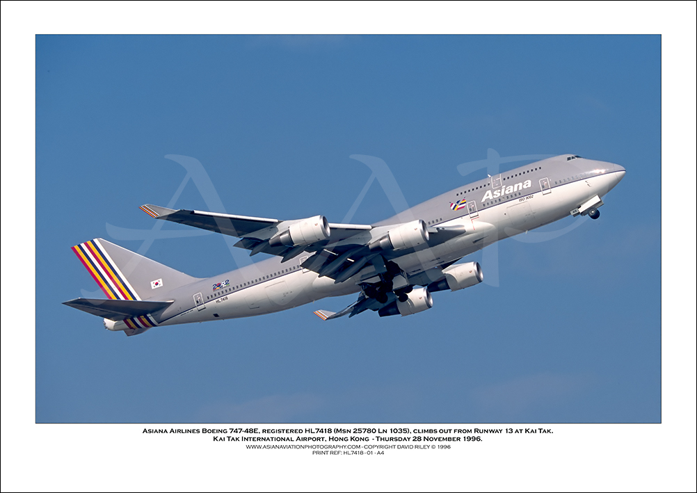 HL7418 - Asiana Airlines Boeing 747-48E  (Msn 25780 Ln 1035) - 01