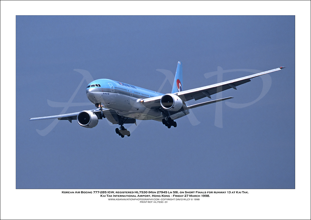 HL7530 - Korean Air Boeing 777-2B5 IGW  (Msn 27945 Ln 59) - 01