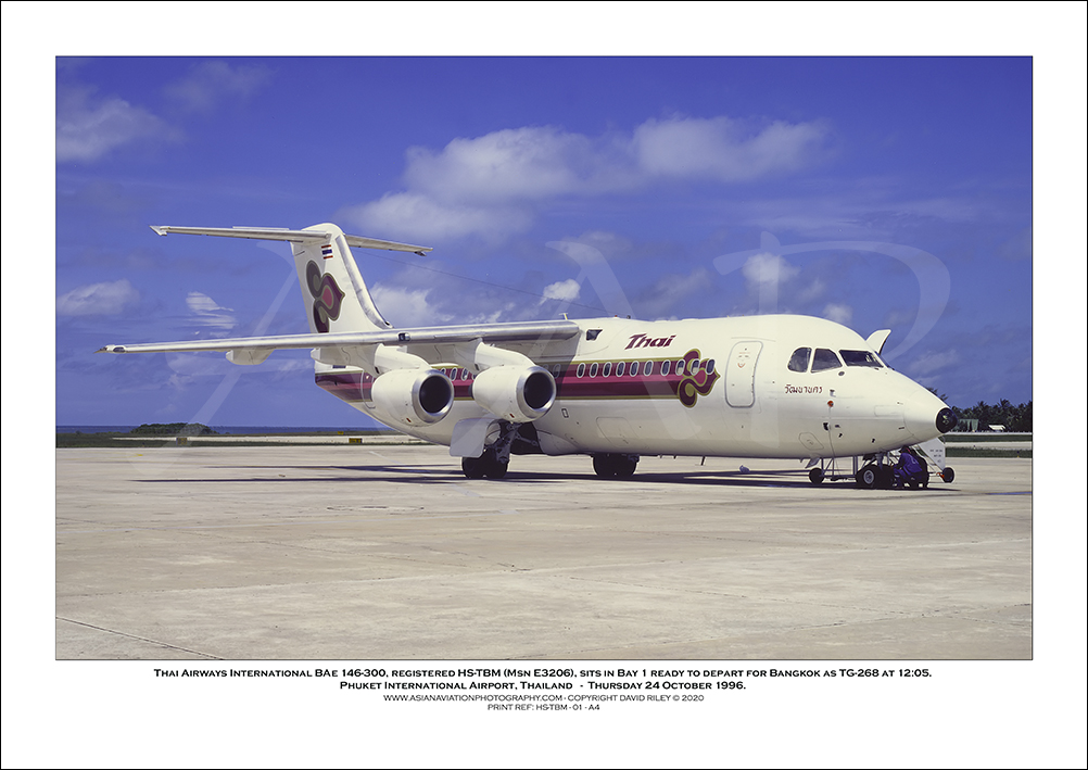 HS-TBM - Thai Airways International BAe 146-300  (Msn E3206) - 01