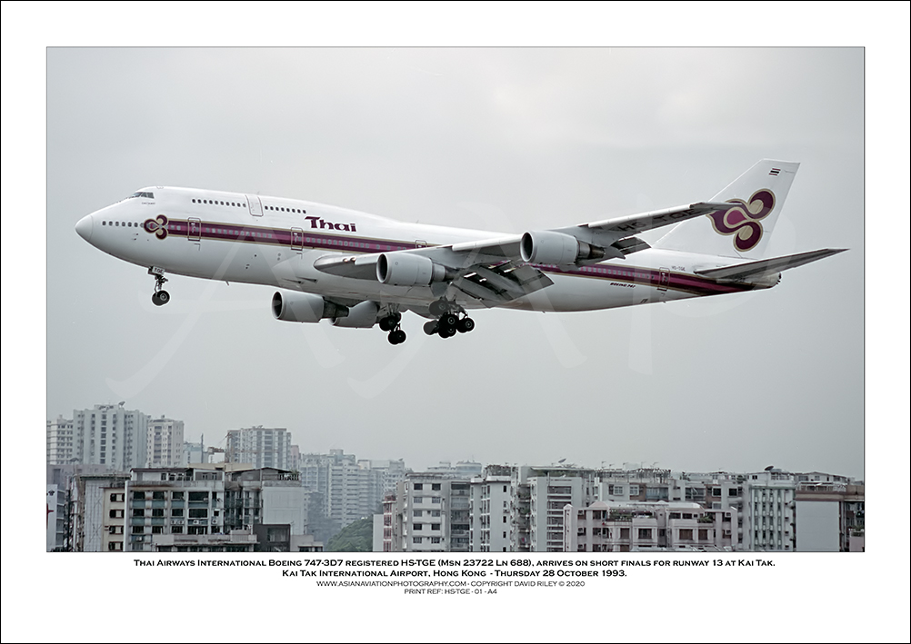 HS-TGE- Thai Airways International  Boeing 747-3D7  (Msn 23722 Ln 688) - 01